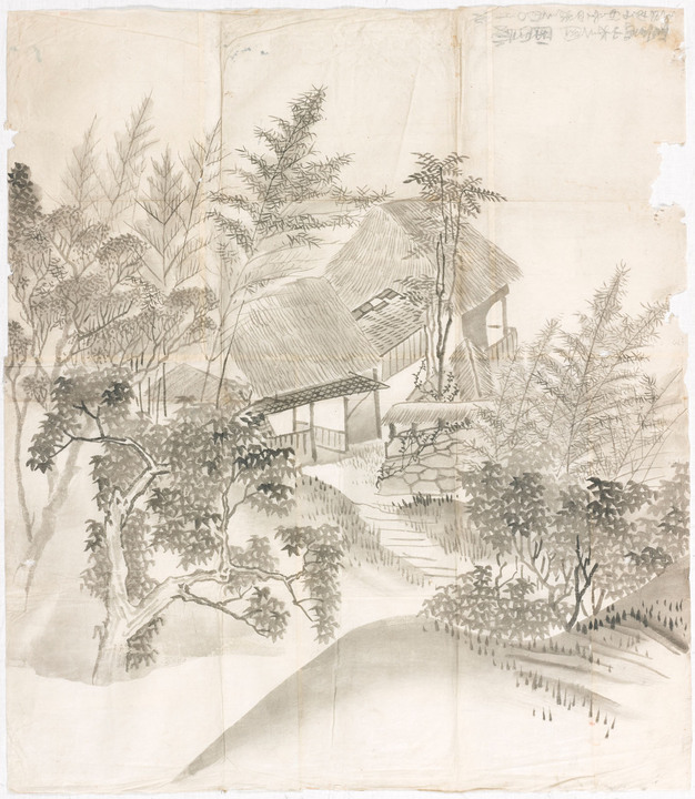 墨画山水之図